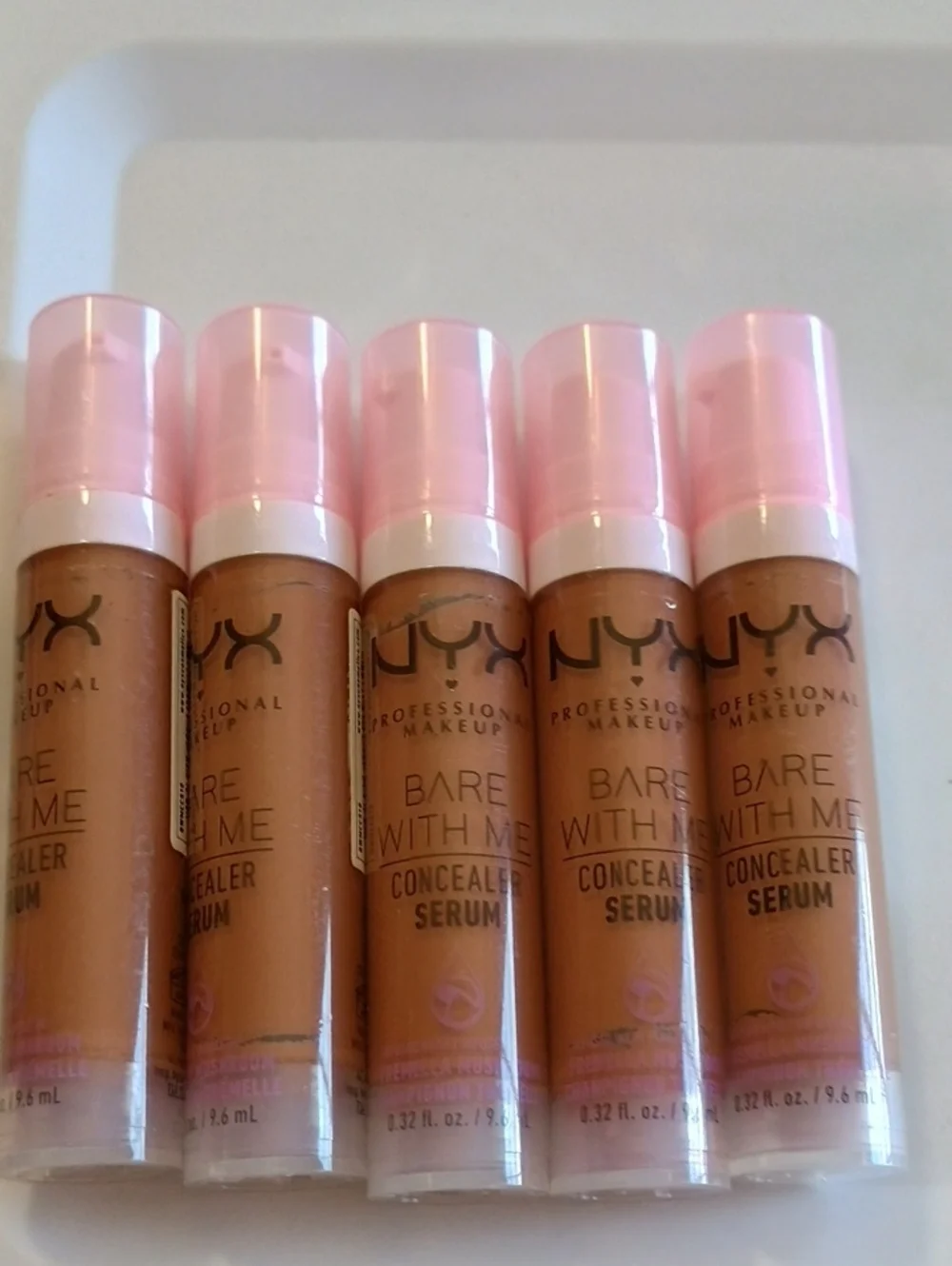 5 x NYX Professional Makeup Bare With Me Serum Concealer, Camel